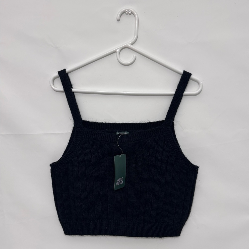 Wild Fable Black Ribbed Sweater Tank Top